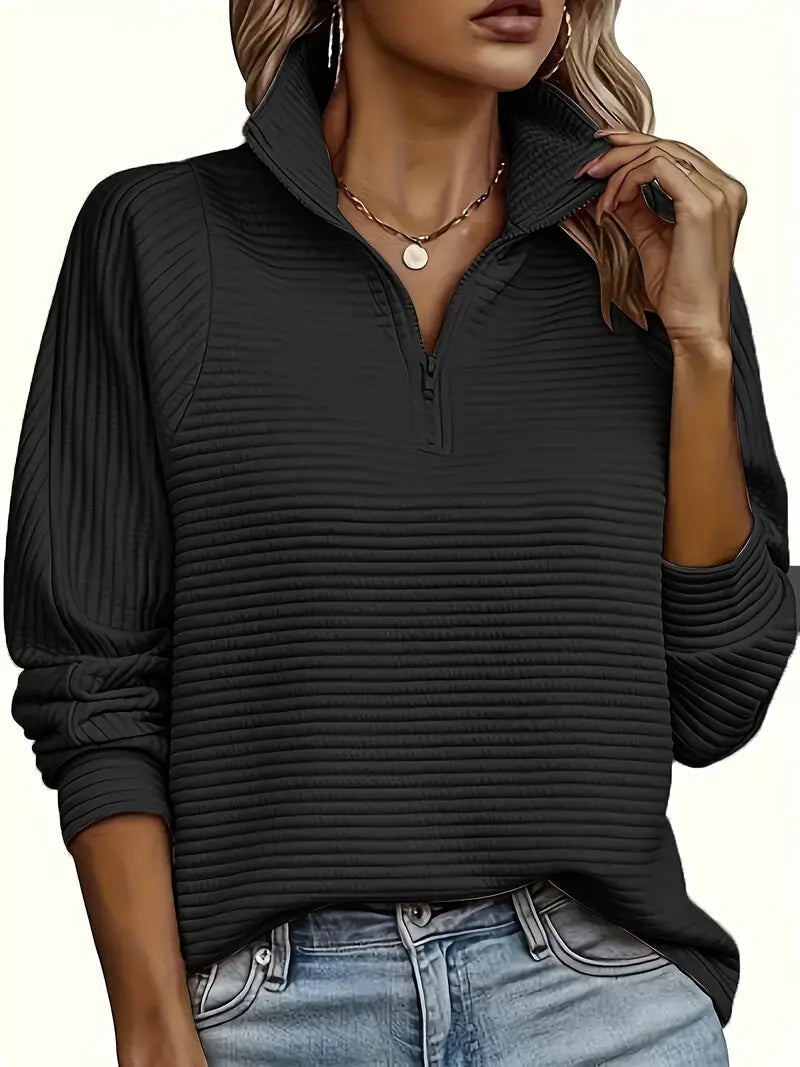 Image of Elsie | Women's Half-Zip Textured Sweater