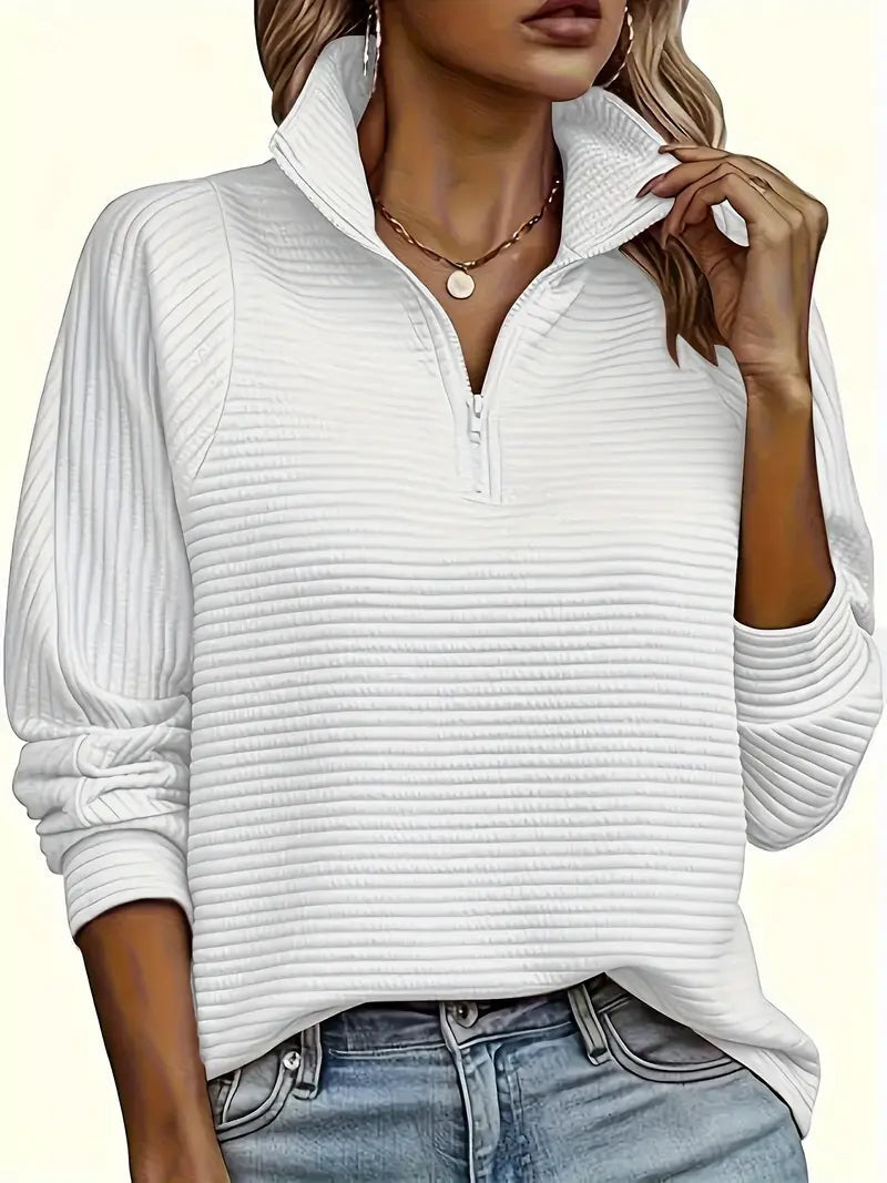 Women's Textured Half-Zip Sweater - VibreMode