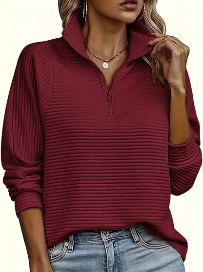 Image of Elsie | Women's Half-Zip Textured Sweater