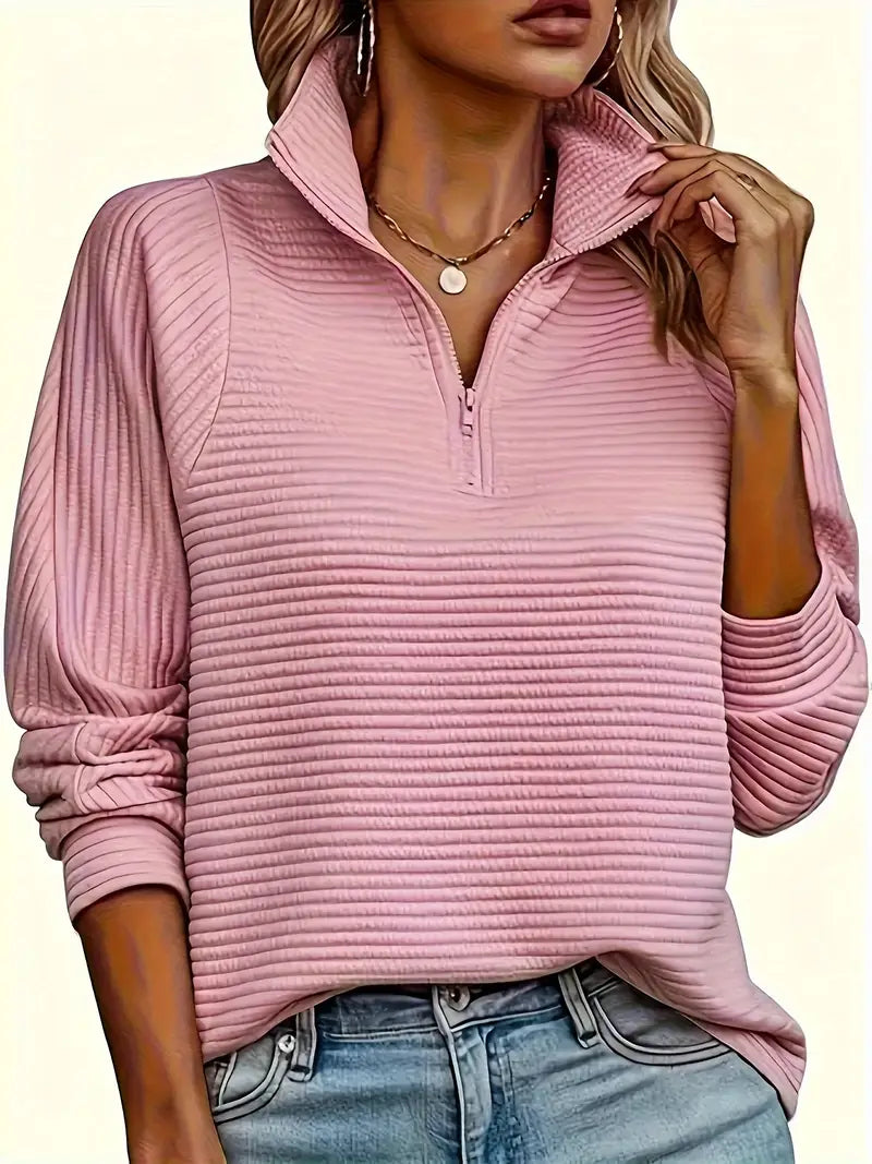 Image of Elsie | Women's Half-Zip Textured Sweater