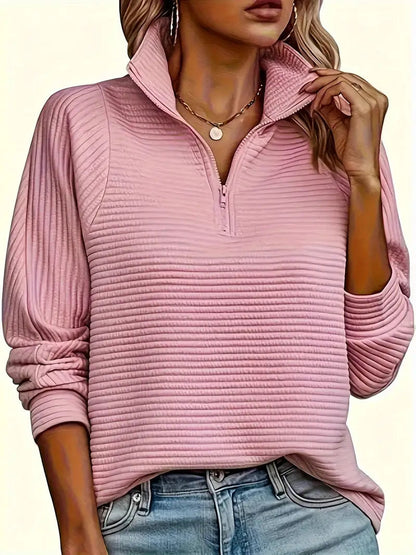 Image of Elsie | Women's Half-Zip Textured Sweater