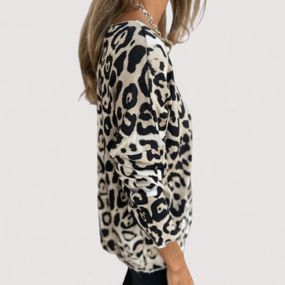 Women's Leopard Print Round Neck