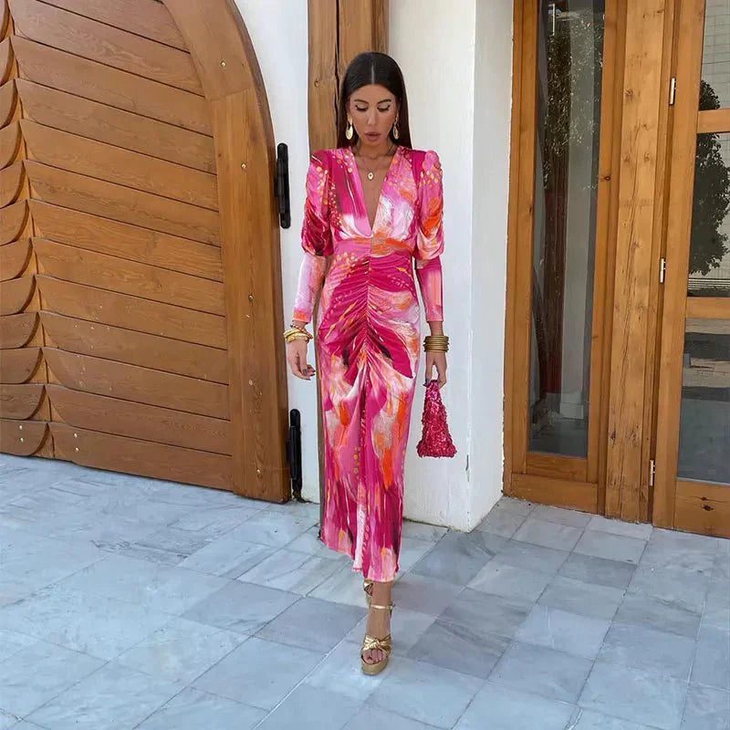 Elegant Ladies Long Evening Wrap Maxi Dress