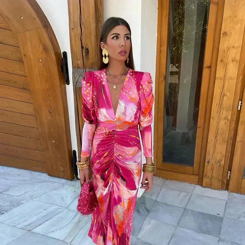 Elegant Ladies Long Evening Wrap Maxi Dress - VibreMode