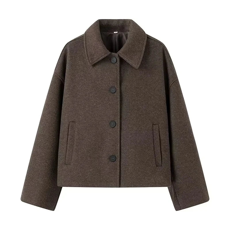 Women's Cropped Boxy Cotton Jacket - VibreMode