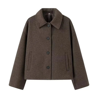 Women's Cropped Boxy Cotton Jacket - VibreMode