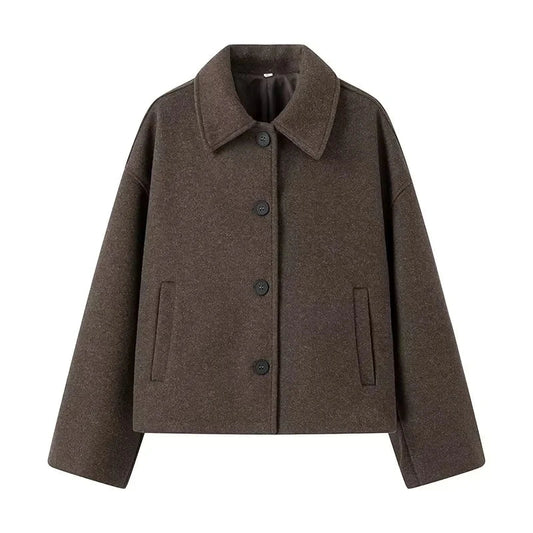 Women's Cropped Boxy Cotton Jacket - VibreMode