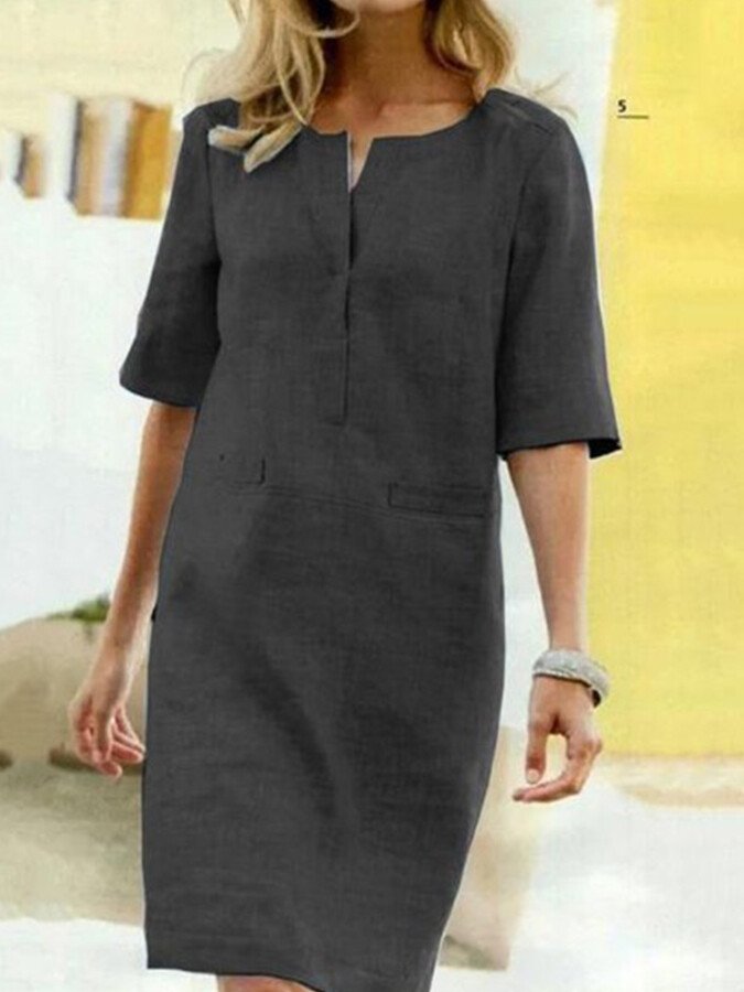 Women's Elbow Sleeve Midi Dress