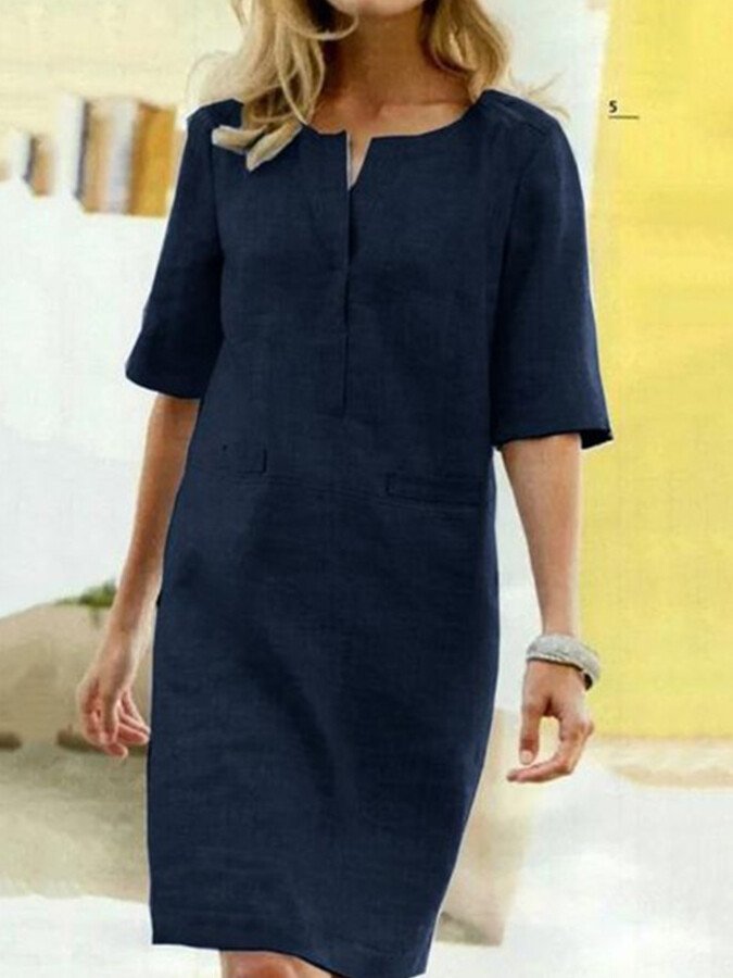 Women's Elbow Sleeve Midi Dress