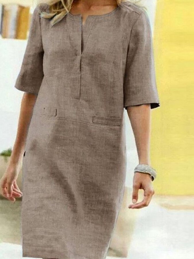 Women's Elbow Sleeve Midi Dress
