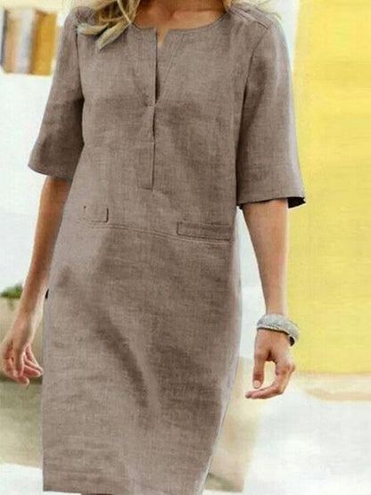 Women's Elbow Sleeve Midi Dress