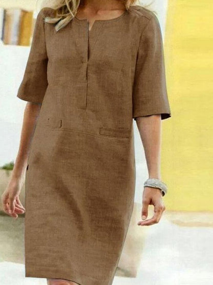 Women's Elbow Sleeve Midi Dress