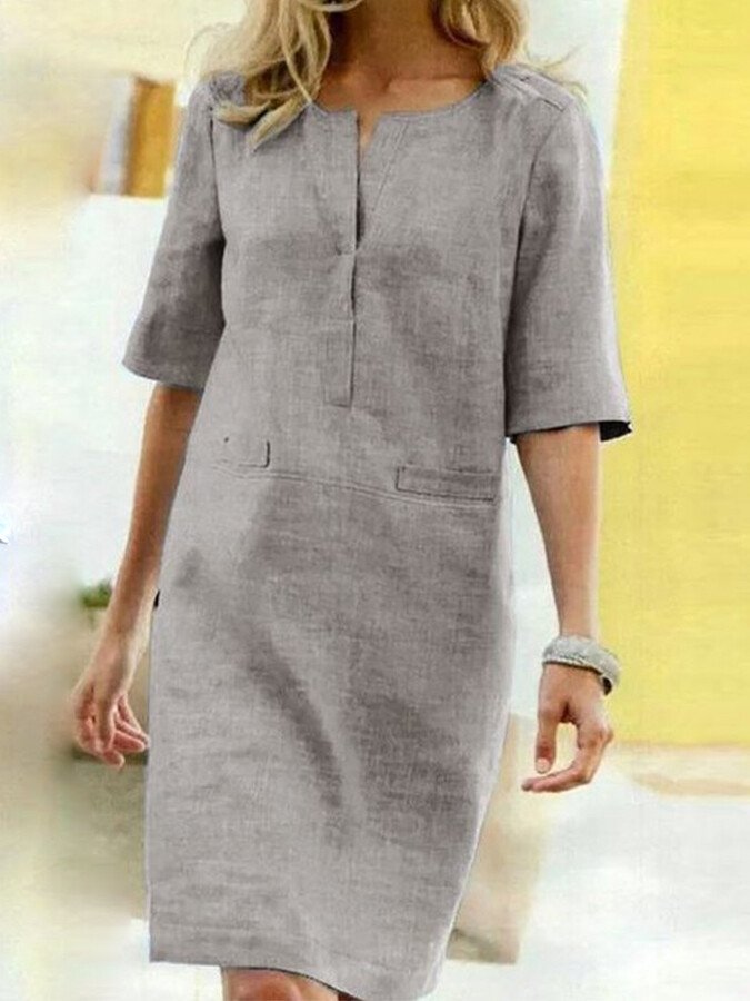 Women's Elbow Sleeve Midi Dress