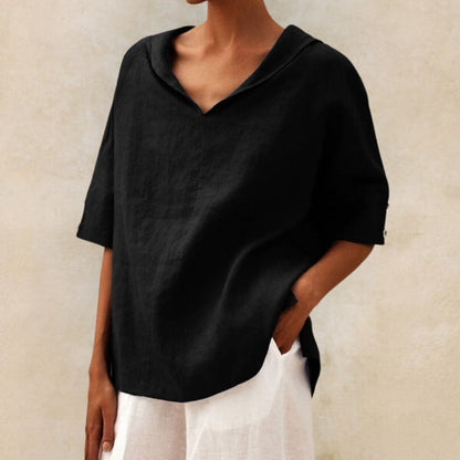 Image of Emily | Women's V-Neck Relaxed Fit Blouse