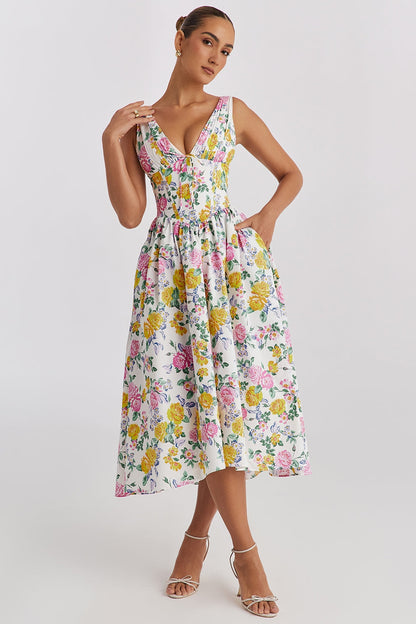 Women's Floral Summer Dress - VibreMode