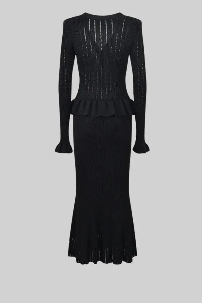 Women's Cardigan Midi Skirt Set