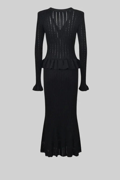 Women's Cardigan Midi Skirt Set