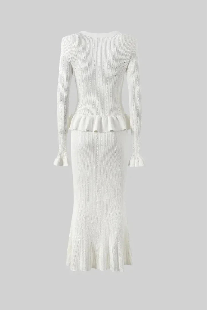 Women's Cardigan Midi Skirt Set