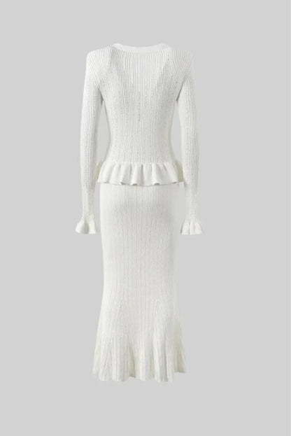 Women's Cardigan Midi Skirt Set