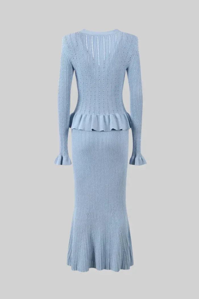 Women's Cardigan Midi Skirt Set