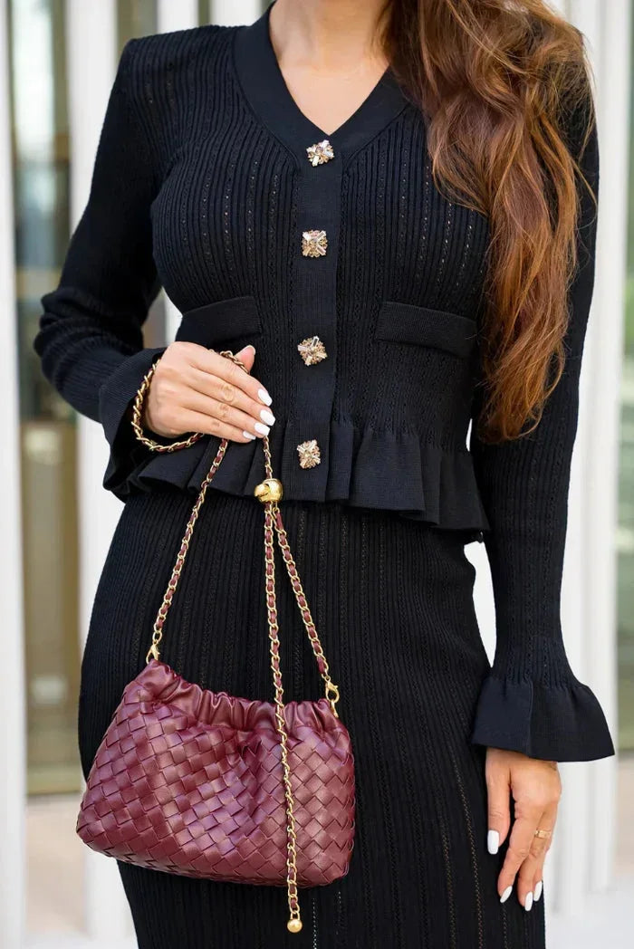 Women's Cardigan Midi Skirt Set