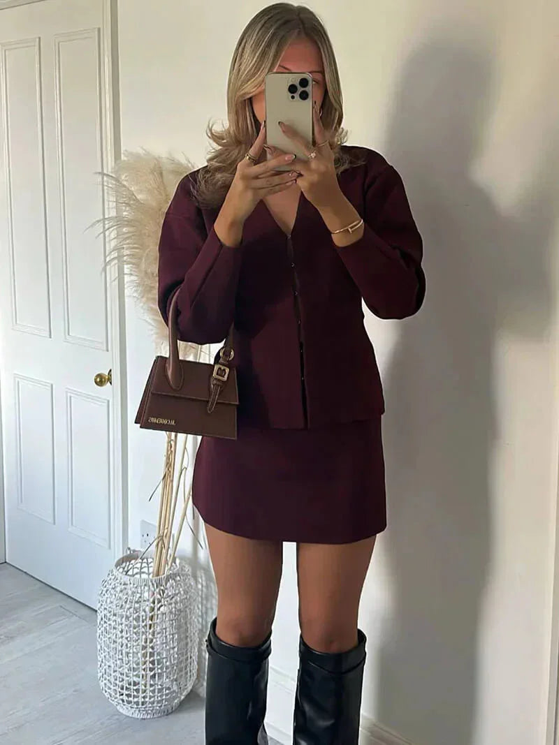 Women's Skirt Jacket Set