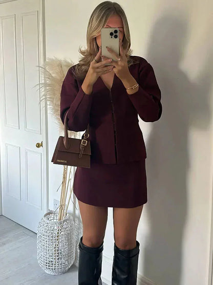Women's Skirt Jacket Set