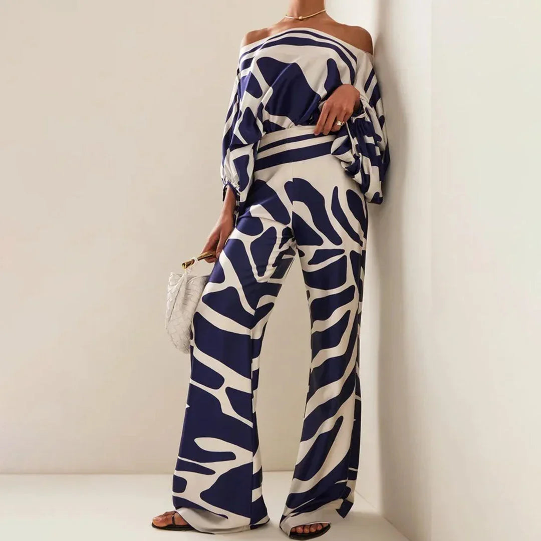 Women's Off-The-Shoulder Jumpsuit Straight Leg Pants