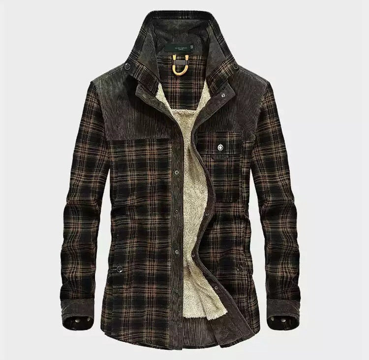 Ethan Men's Plaid Flannel Shirt Jacket - VibreMode