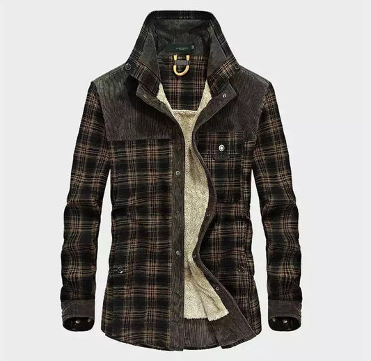 Ethan Men's Plaid Flannel Shirt Jacket - VibreMode