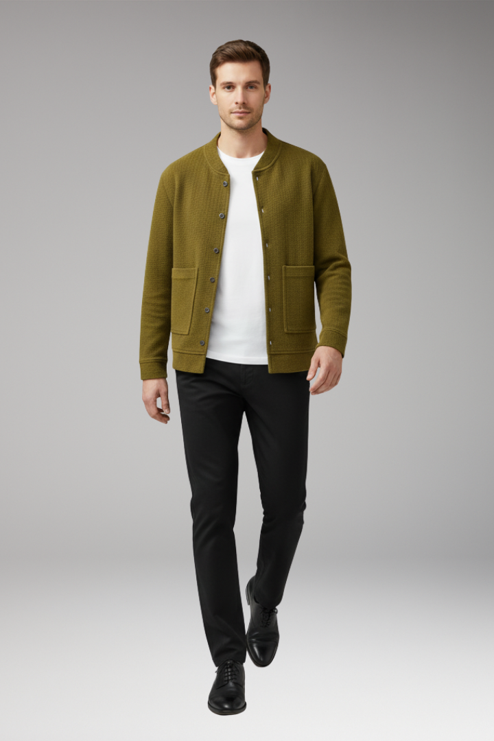 Men's Corduroy Button Jacket With Pockets