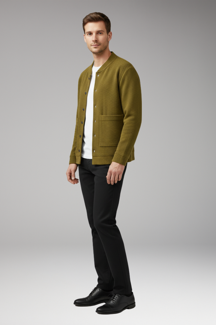 Men's Corduroy Button Jacket With Pockets