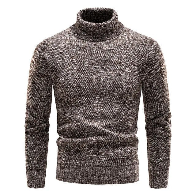 Men's Slim Fit Turtleneck Sweater Classic Ribbed Knit