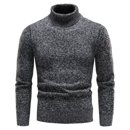Men's Slim Fit Turtleneck Sweater Classic Ribbed Knit
