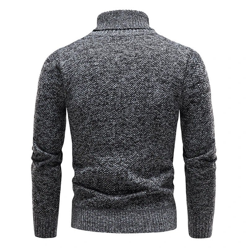 Men's Slim Fit Turtleneck Sweater Classic Ribbed Knit