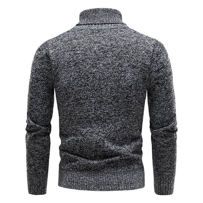 Men's Slim Fit Turtleneck Sweater Classic Ribbed Knit