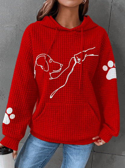 Women's Hoodie Cute Dog Print Soft