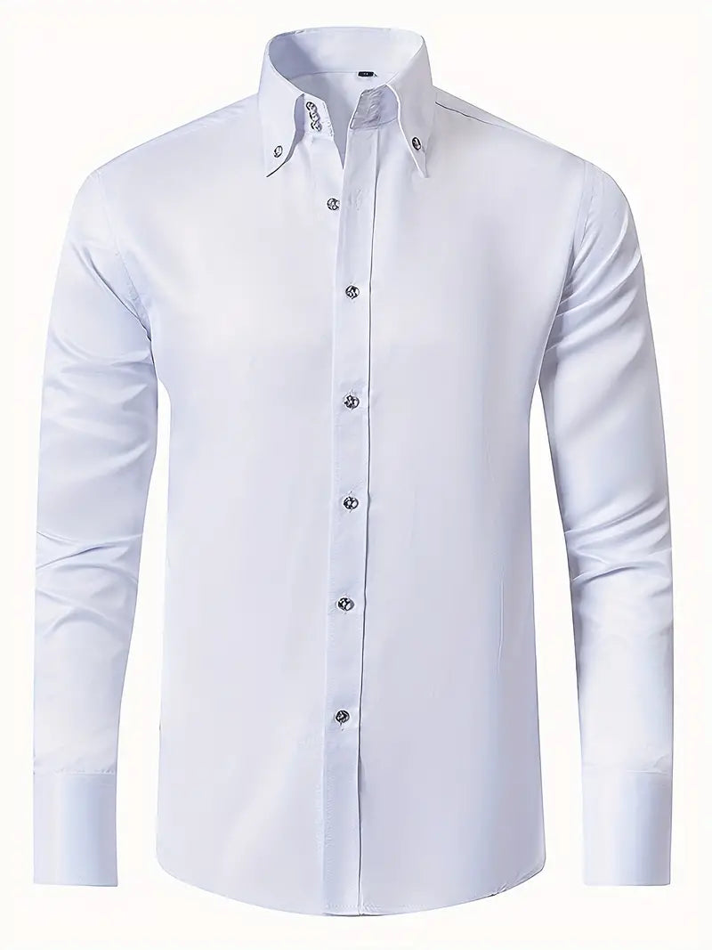 Charles Men's Formal Dress Shirt Button Front