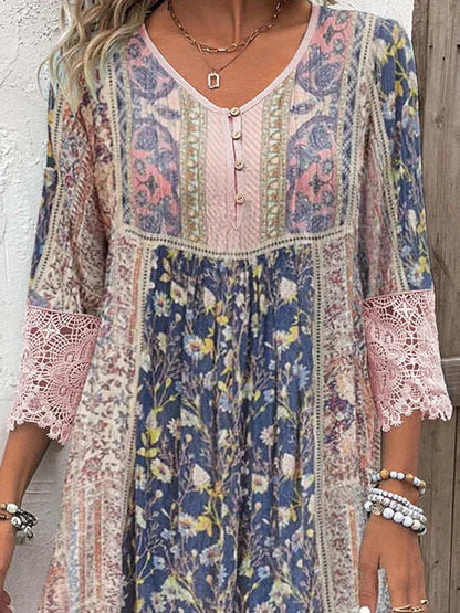 Chic Floral Lace Women's Dress