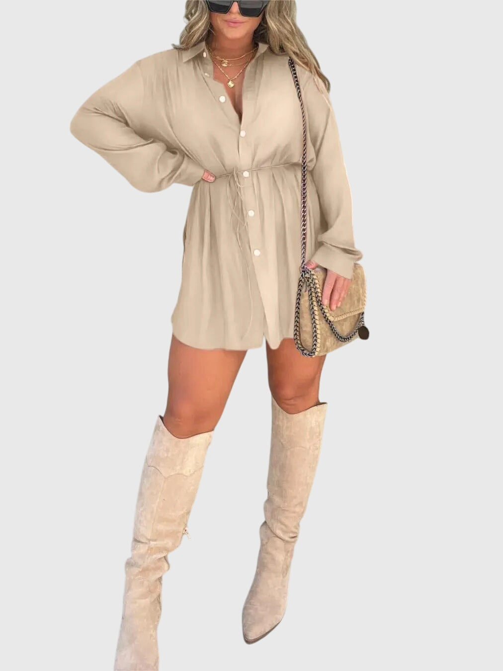 Ladies Classic Front Button Dress Shirt