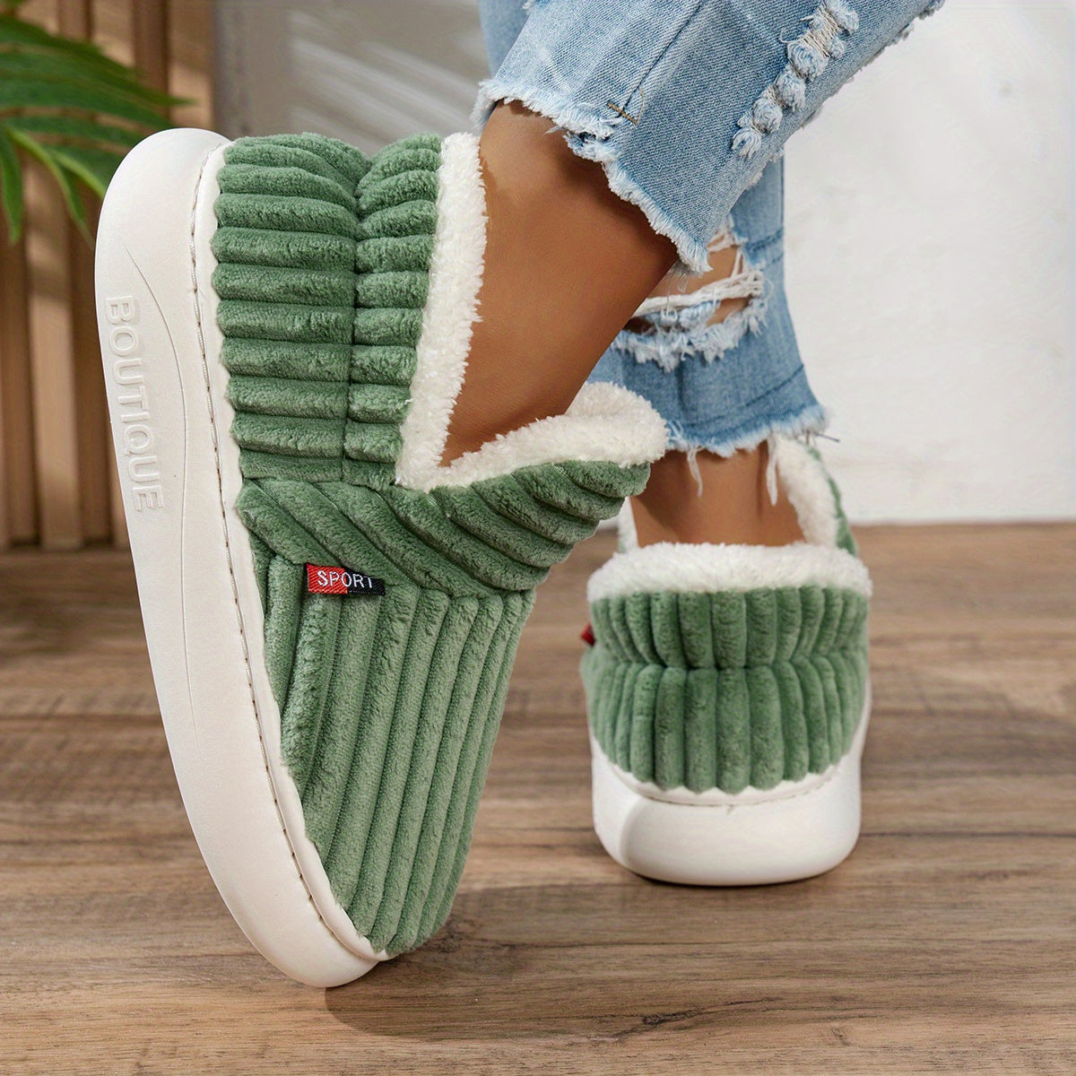 Women's Fleece Slippers Non-Slip Sole
