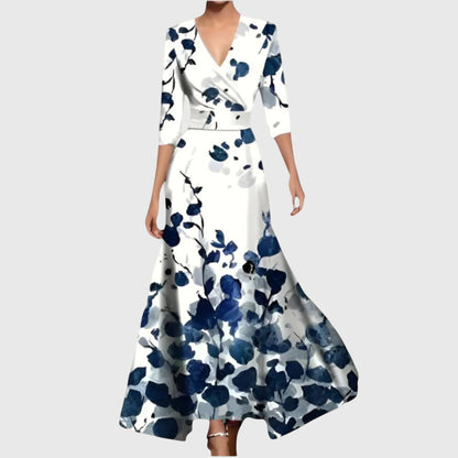 Beautiful Floral V Neck Long Maxi Dress