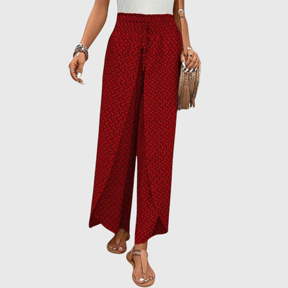Comfortable Elastic Waist Wide Leg Pants