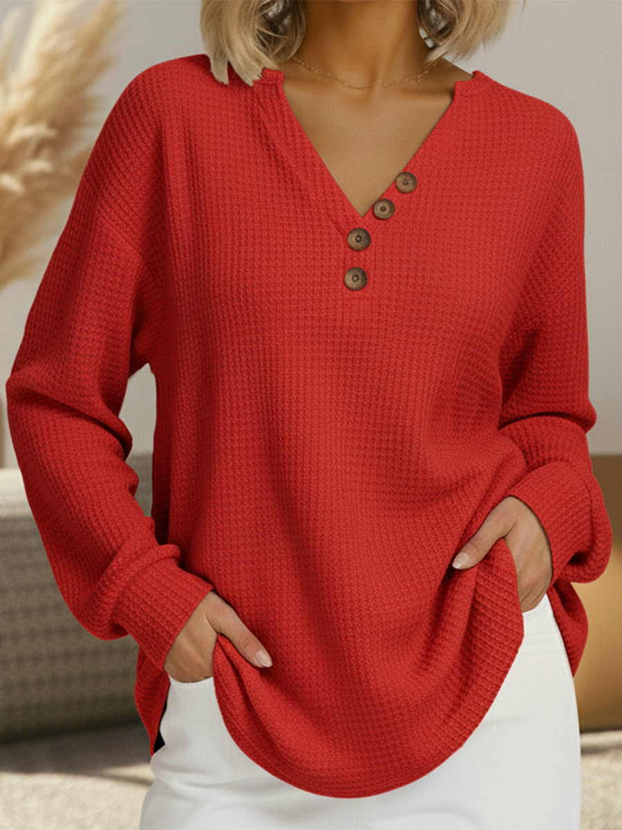 Cozy Crew Neck Long Sleeve Sweater - VibreMode