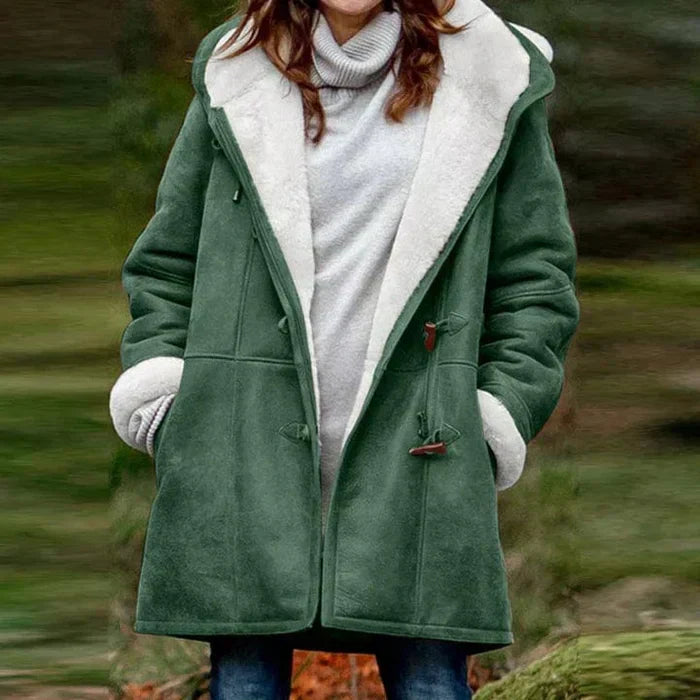 Soft Premium Hooded Coat in Faux Cashmere