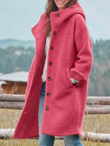 Warm Women's Parka Button Down Winter Coat - VibreMode