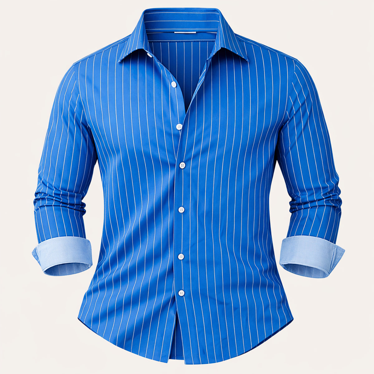 Men's Slim Fit Striped Button Up Shirt