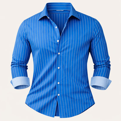 Men's Slim Fit Striped Button Up Shirt