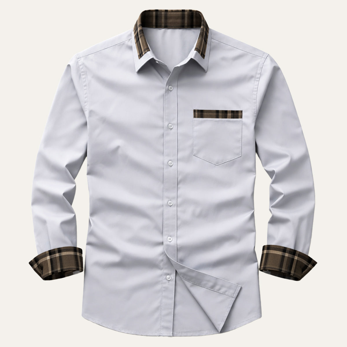 Men's Plaid Dress Shirt Casual Button Up