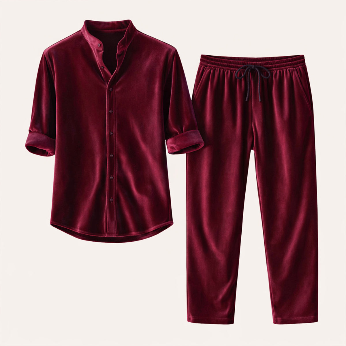 Men's Casual Shirt And Trousers Set